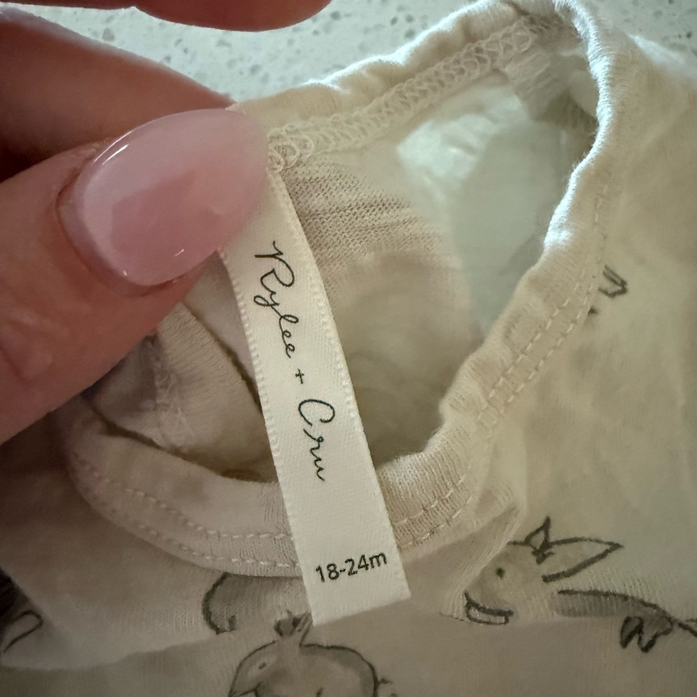 Rylee + Cru Bunny Print Baby Romper - Picture 2 of 2